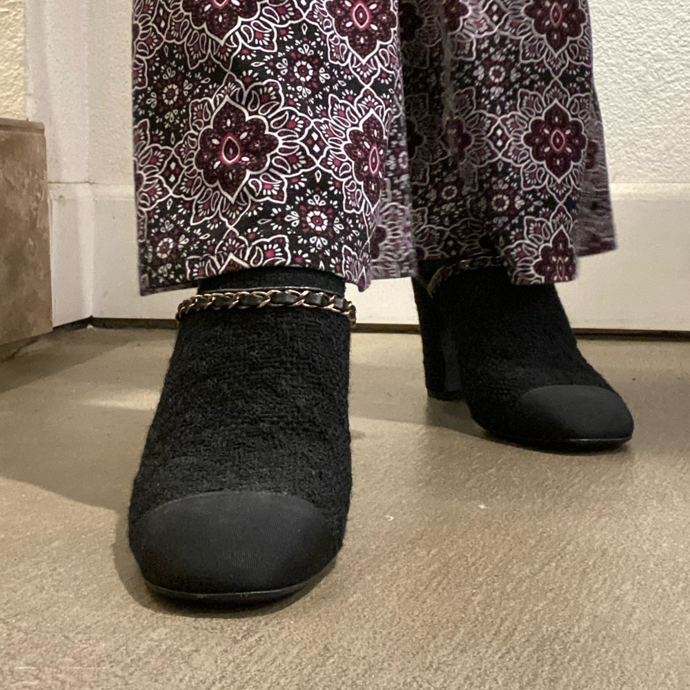 Chanel Tweed Mules gently used! 
From the 2017 Collection by Karl Lagerfeld